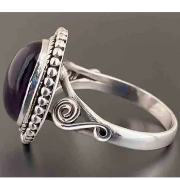 Bohemian Style Purple Lab Created Gemstone with Electro-Plated White Gold - Picture 2 of 3